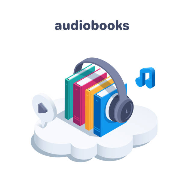 오디오북 - pile of books audio stock illustrations