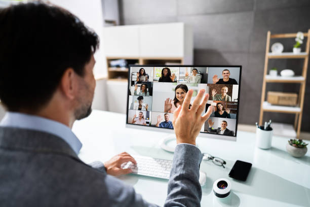 istock Online Video Conference Webinar Meeting HR 1409041298