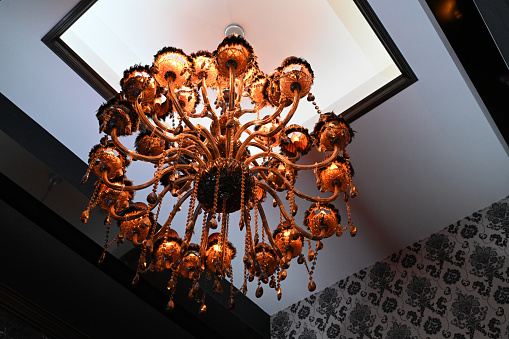 luxurious golden chandelier in the  room(Tokyo,Japan)