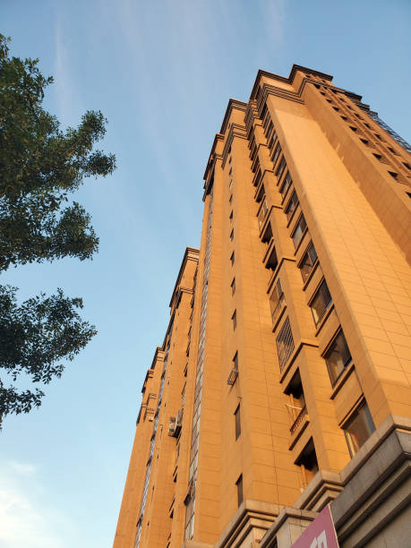istock Look up at the building under the sunset. 1409044374
