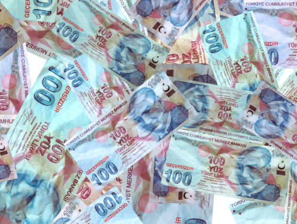 istock Background of the one hundred turkish banknotes 1409059277