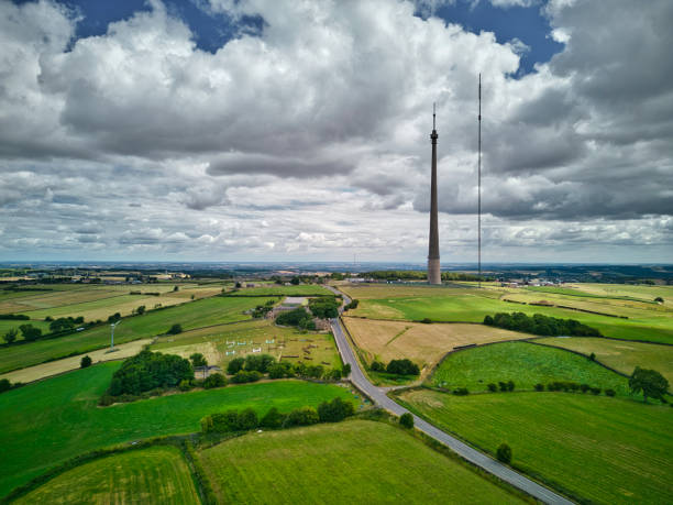 Emley Moor TV Transmitter, Yorkshire, England - Drone Image