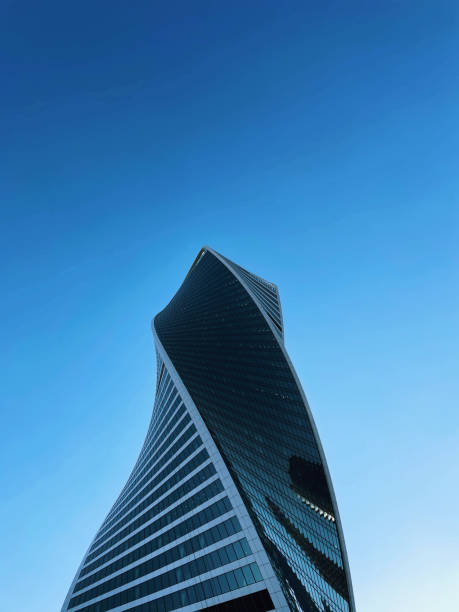 istock Skyscraper building against blue sky in downtown 1409062625
