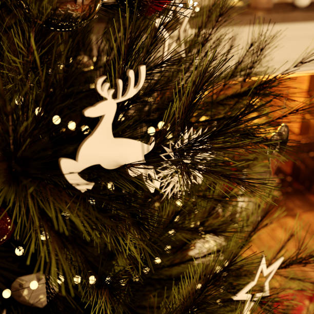 istock Christmas tree in the interior. 3d rendering. Classic style 1409064296