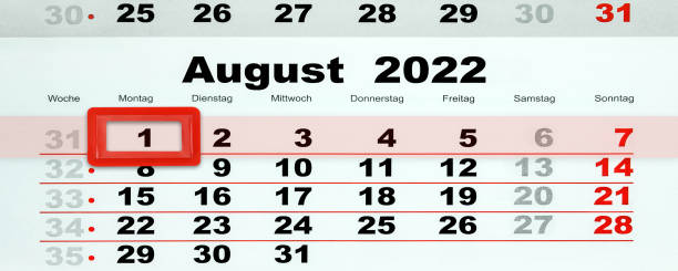 istock German calendar 2022 August 1  Monday and September 1409066298