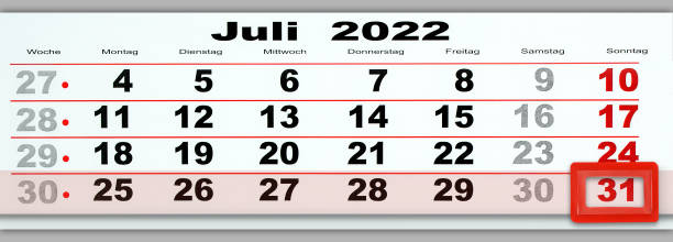 German calendar 2022 July 31  Sunday