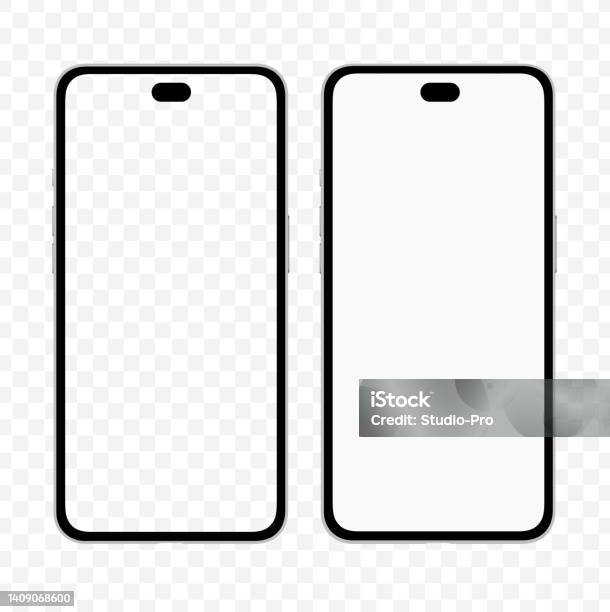 Phone Mockup Similar To Iphone Stock Illustration - Download Image Now - Brand Name Smart Phone, Number 14, Template
