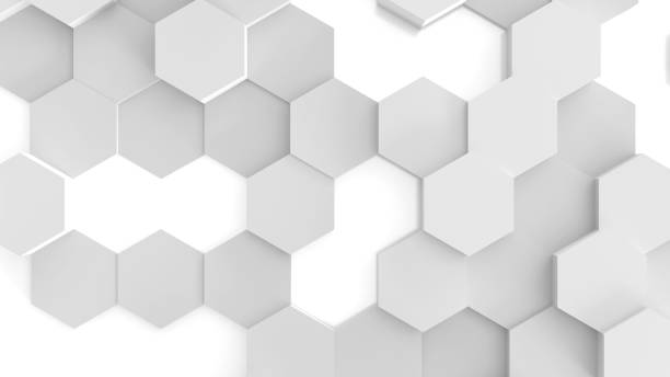 istock Abstract 3D geometric background, white grey hexagons shapes 1409068660