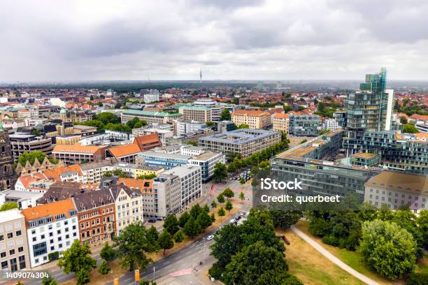Hanover City Skyline Stock Photo - Download Image Now - Hanover - Germany, Aerial View, High Angle View
