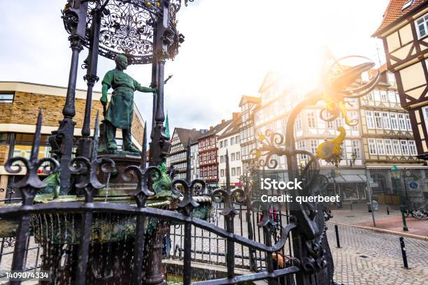 Old Fountain In Hanover Stock Photo - Download Image Now - Hanover - Germany, Street, Architecture