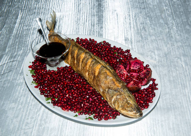 Fried pike-perch fish sliced