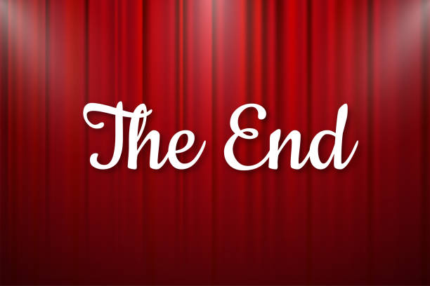 istock Old Movie ending screen background, the end vintage styled vector illustration. 1409081046