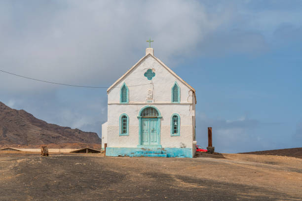 Old Lady of Compassion church in Sal Island, Pedra de Lume, Cape Verde stock photo