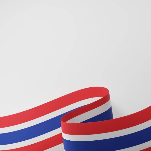 istock Thailand Waving Flag Ribbon Template Design Illustration 1409086542