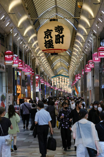 Teramachi shopping district during the Gion Festival stock photo