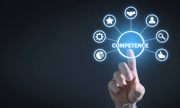 istock Male hand touching in Competence concept. 1409100080