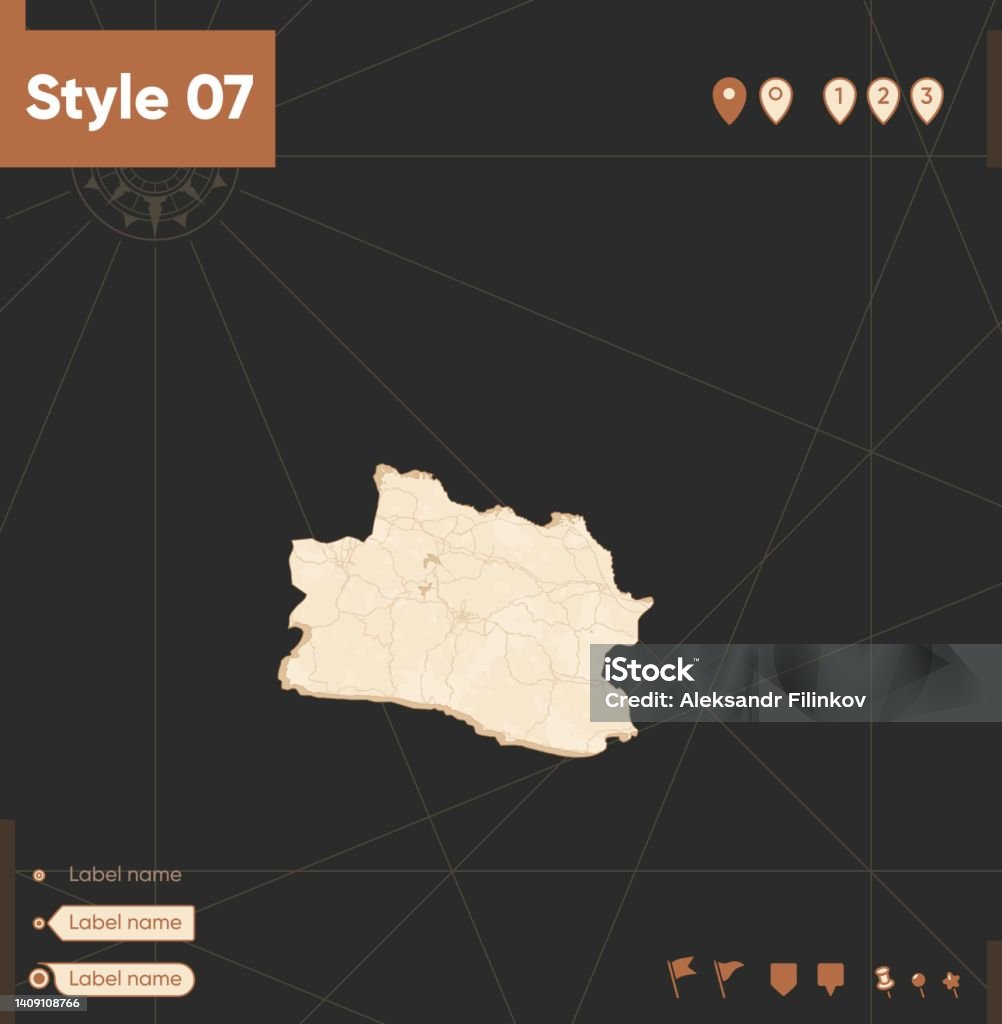 West Java Indonesia Map In Vintage Style Retro Style Sepia Vintage ...