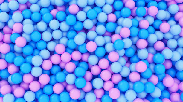 Multicolor sphere background. Abstract wallpaper with colorful balls. 3d illustration.