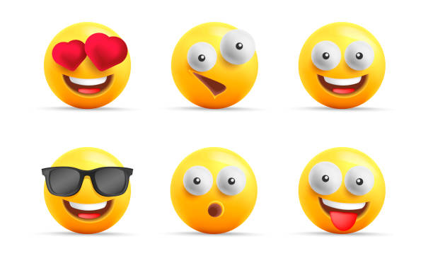 istock Smiley face 3d icons or yellow emojies with happy expressions, spheric characters laughing, in love and cool in sunglasses 1409114748