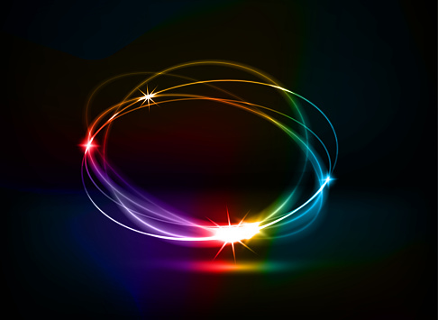 Abstract background with neon lights. 3d vector illustration