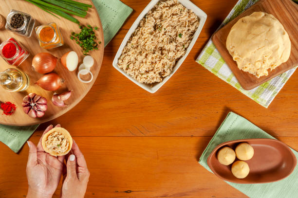 istock Brazilian chicken croquette - Chicken coxinha 1409122603
