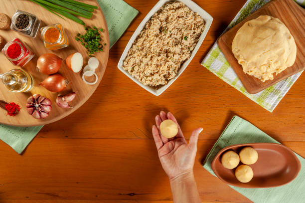 istock Brazilian chicken croquette - Chicken coxinha 1409122678