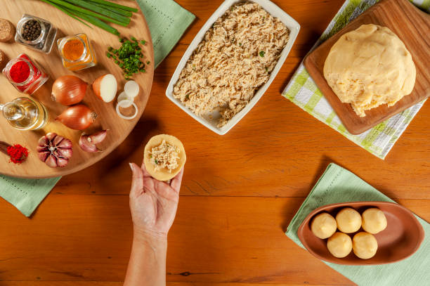 istock Brazilian chicken croquette - Chicken coxinha 1409122717
