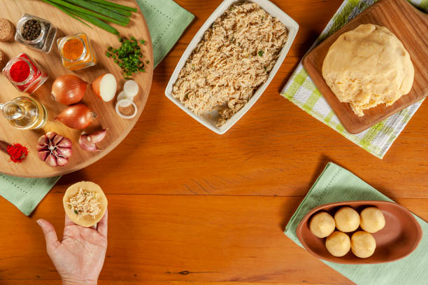 istock Brazilian chicken croquette - Chicken coxinha 1409122726