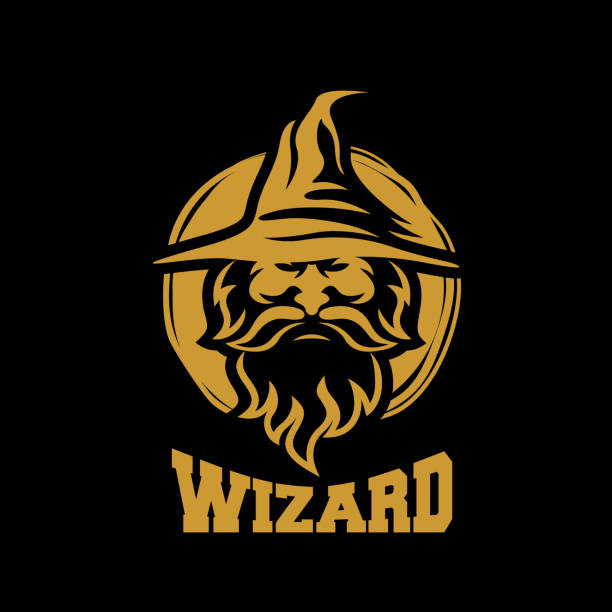 ilustrações de stock, clip art, desenhos animados e ícones de modern wizard logo. vector illustration - wizardry