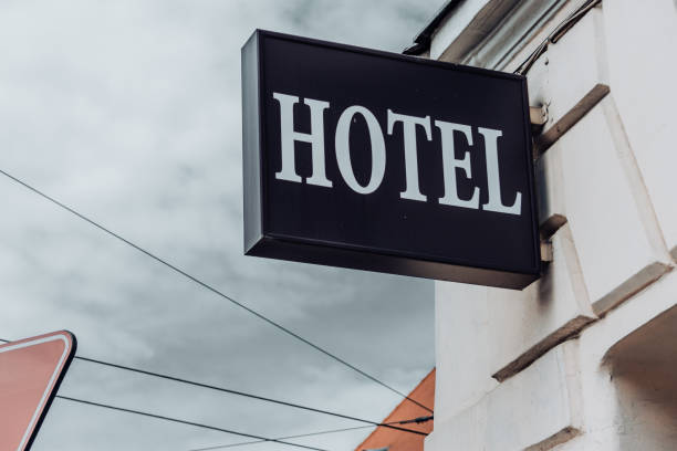 istock Hotel sign at the entrance 1409124000