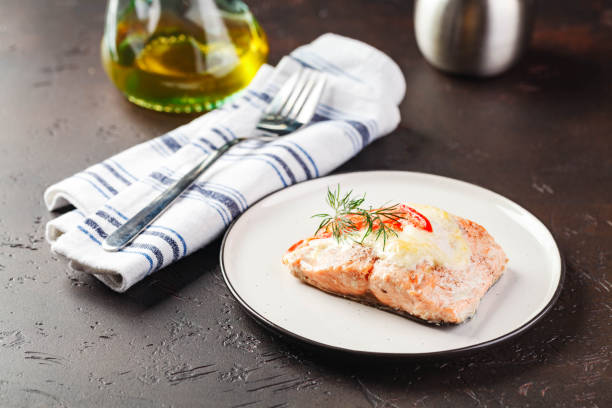 istock Dinner table with different dishes, set menu for nutritious healthy lunch in restaurant, business lunch 1409126018