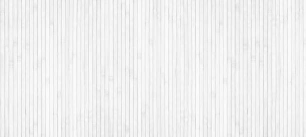 White wooden surface widescreen texture. Natural bamboo light backdrop. Whitewashed wood slat large background