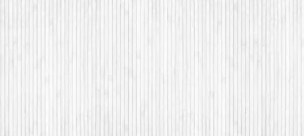 White wooden surface widescreen texture. Natural bamboo light backdrop. Whitewashed wood slat large background