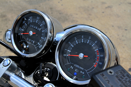 mileage measuring motorcycle
