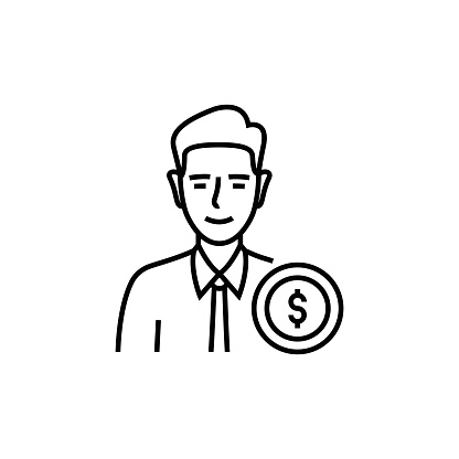 Employee Cost, Business and Finance line icon