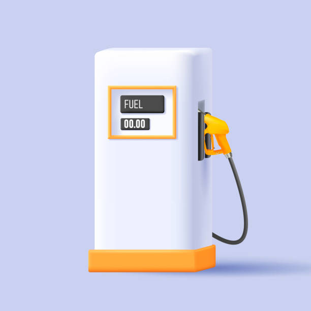 gas station icon, 3d soft render style, white station with pipe, screen and yellow decor - 車站 ��幅插畫檔、美工圖案、卡通及圖標