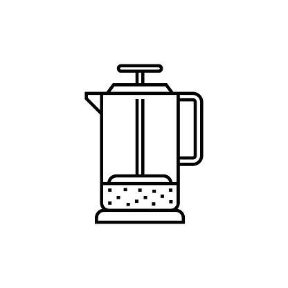 French Press, Coffee, line icon