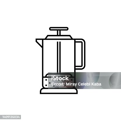 istock French Press, Coffee, line icon 1409135034