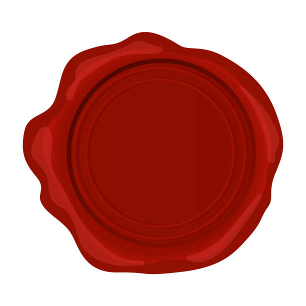 istock Red wax stamp. Isolated sticker mockup for letter or documents, confidential sign or secure tag, royal guarantee mark for envelop. Realistic icon with empty space for text 1409135738