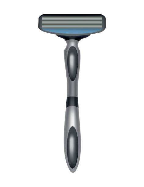 istock Razor. Beard haircut accessorie. Sharp shave equipment for hygiene or hairstyle isolated on white. Shaving mock up icon 1409141113