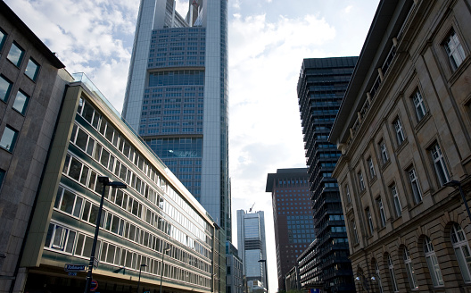 City center of Frankfurt am Main in Hesse in Germany on 27.4.2010