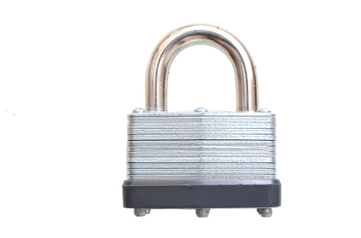An isolated padlock on white