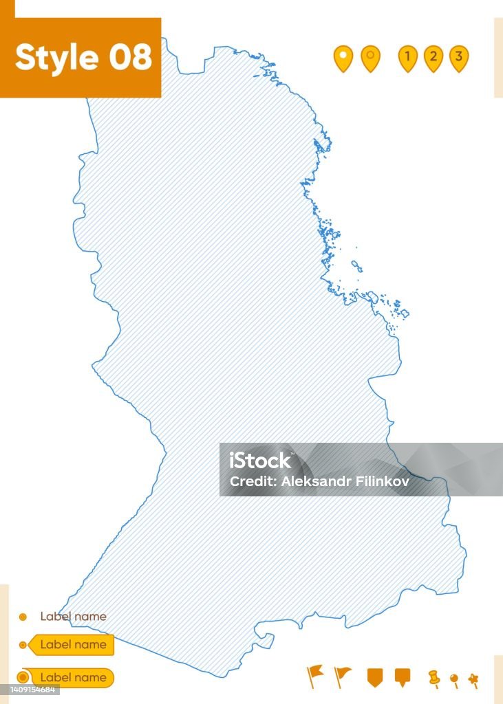 République De Carélie Russie Carte De Grille Isolée Sur Fond Blanc Plan