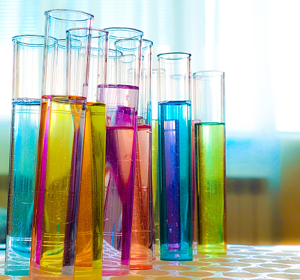 Test tubes with reagents