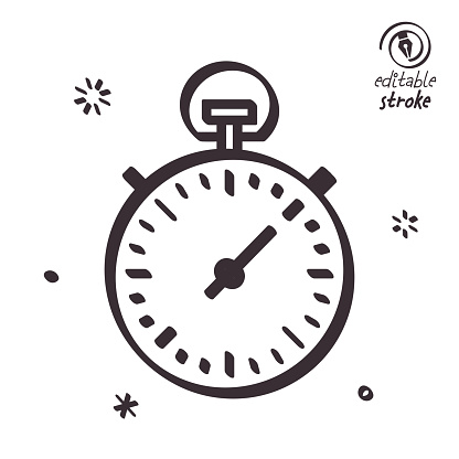 Precision chronometer concept can fit various design projects. Modern and playful line vector illustration featuring the object drawn in outline style. It's also easy to change the stroke width and edit the color.