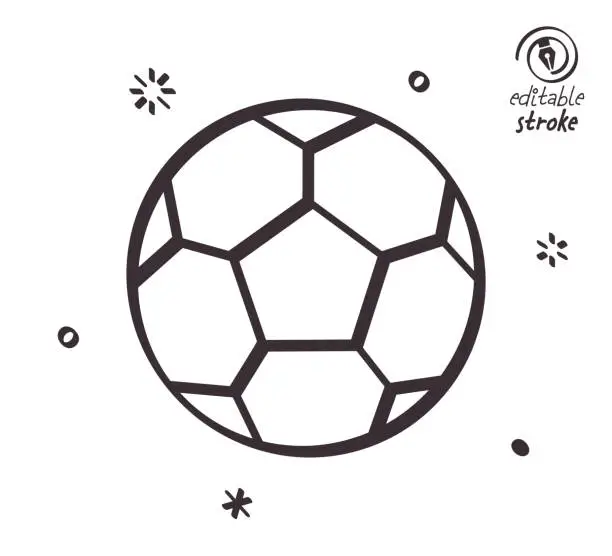Vector illustration of Playful Line Illustration for Soccer Community