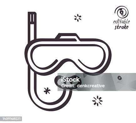 istock Playful Line Illustration for Scuba Diving 1409168021