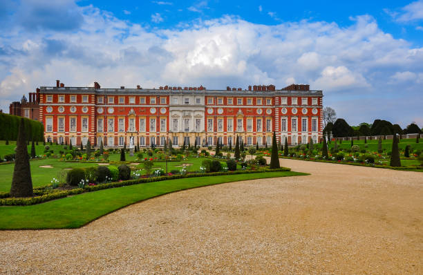 Hampton Court palace in London, UK London, UK - April 2018: Hampton Court palace in London hampton court palace stock pictures, royalty-free photos & images