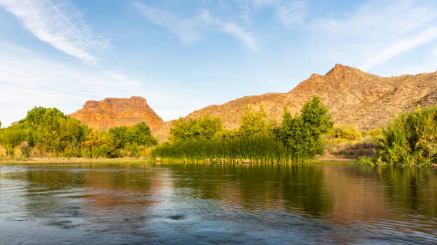 Phon D Sutton Landscape Photograph of the Salt River at Phon D Sutton in Arizona. river salt stock pictures, royalty-free photos & images