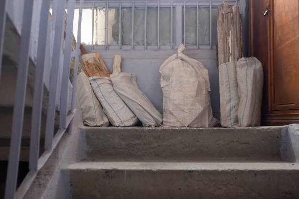 istock Construction garbage bags after demolition walls in flat. 1409175959
